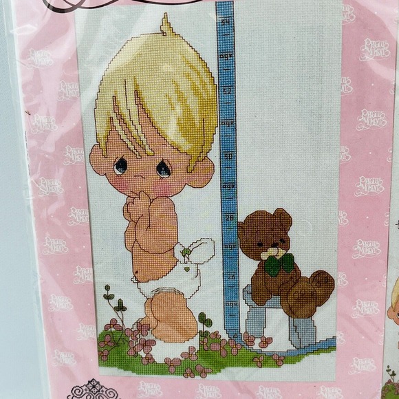 Precious Moments Baby Just Grows Growth Chart Cross Stitch Kit Janlynn #131-05 - Picture 3 of 6